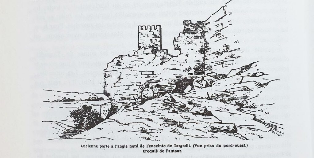 Sketch of the ruins of Tasgedlt by Charles de Foucauld