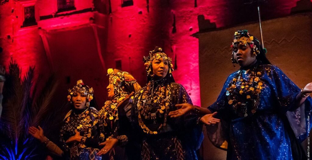 Ahwach dancers at the Ouarzazate festival - Credit: A. Azizi