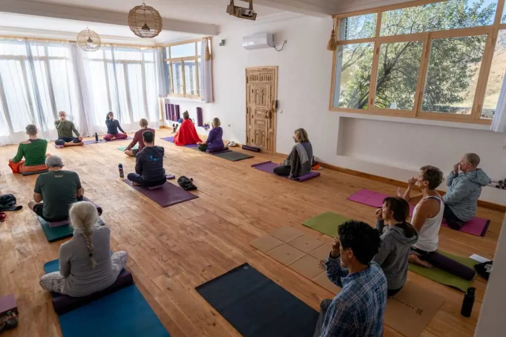 Yoga activity at the Irocha guest house